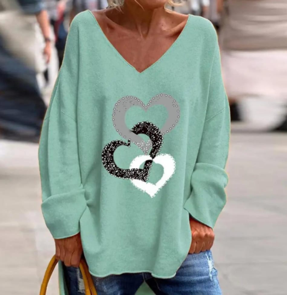 Primavera Cuore | Maglia con scollo a v da donna