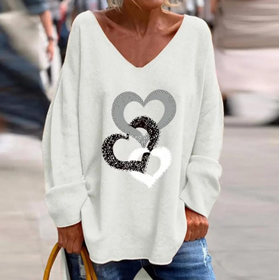 Primavera Cuore | Maglia con scollo a v da donna