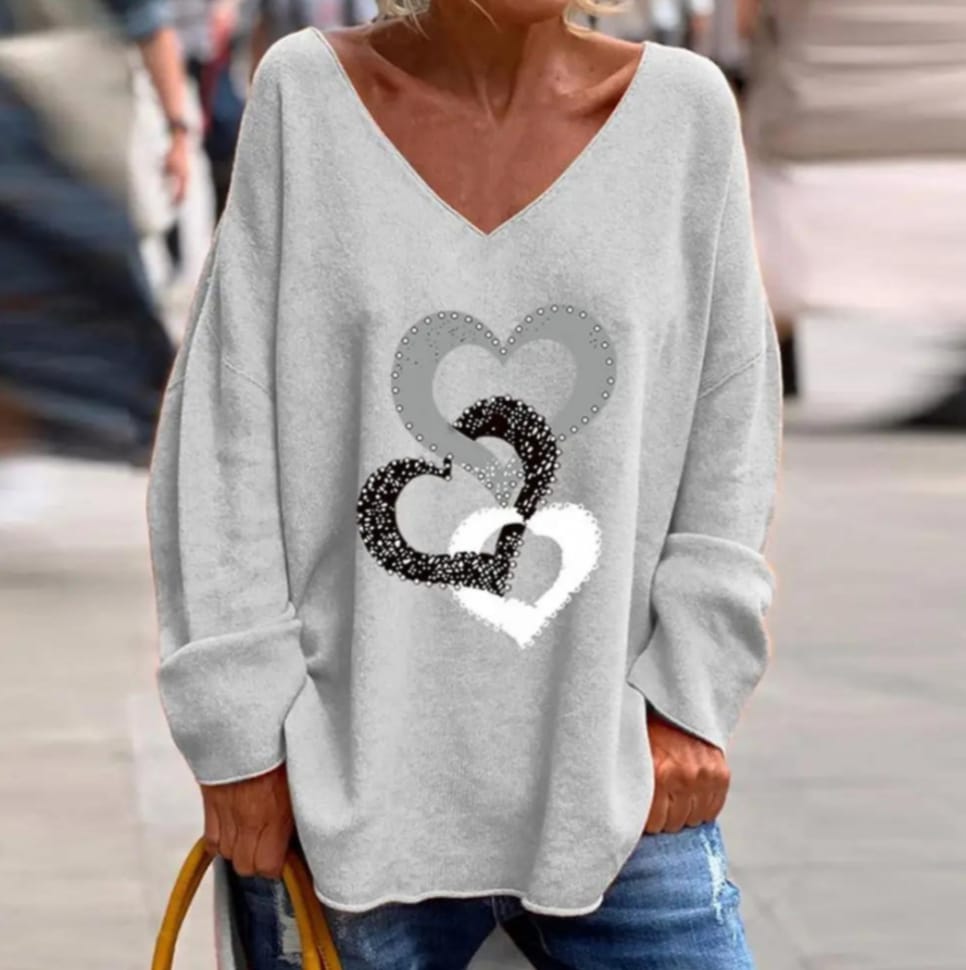 Primavera Cuore | Maglia con scollo a v da donna